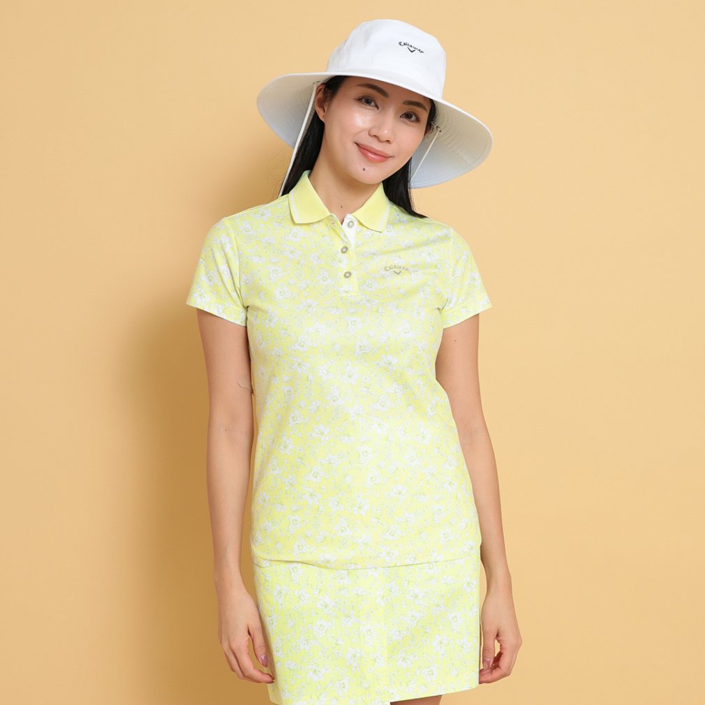 Callaway Women's Golf Apparel Flower Print Short Sleeve Polo Shirt C25134207