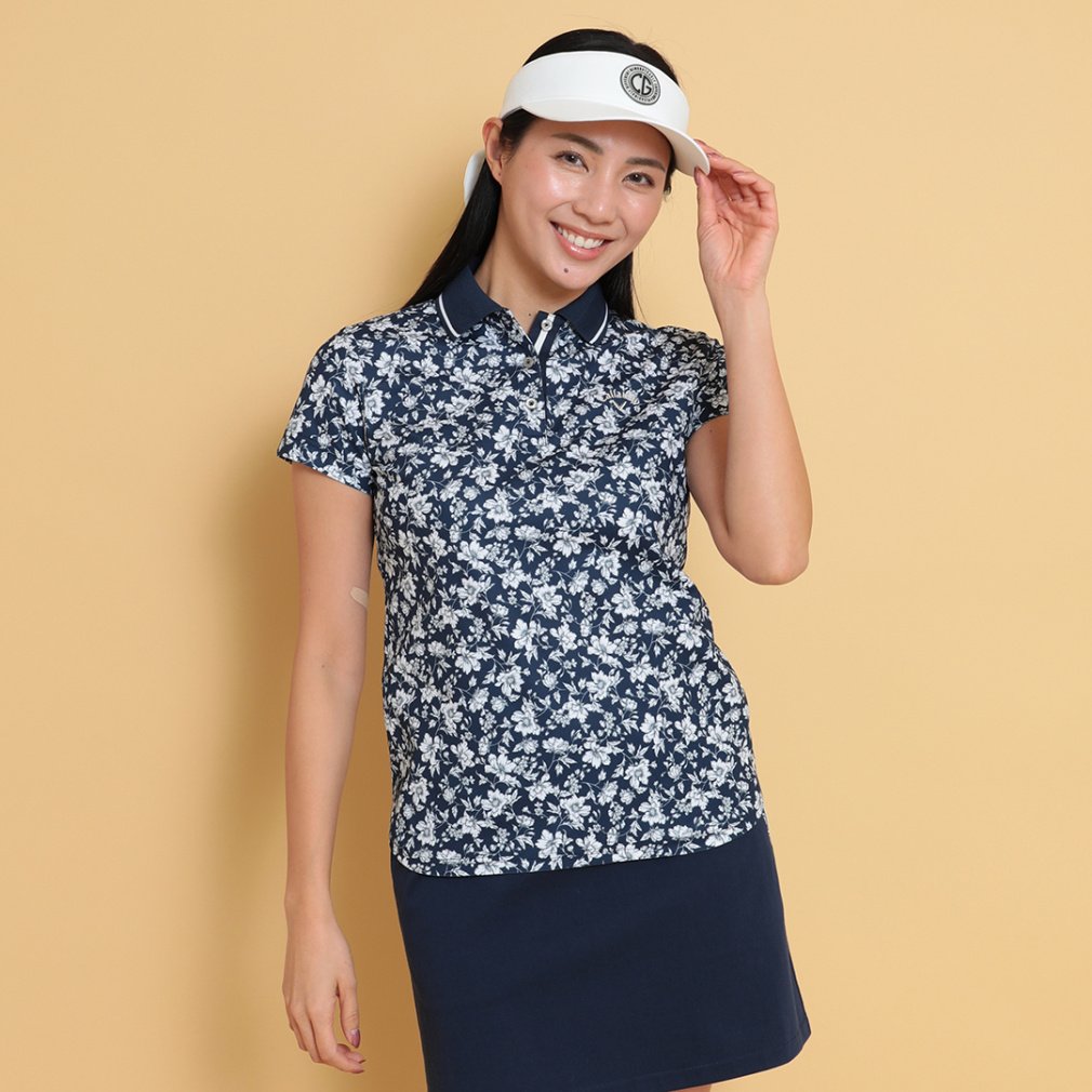 Callaway Women's Golf Apparel Flower Print Short Sleeve Polo Shirt C25134207