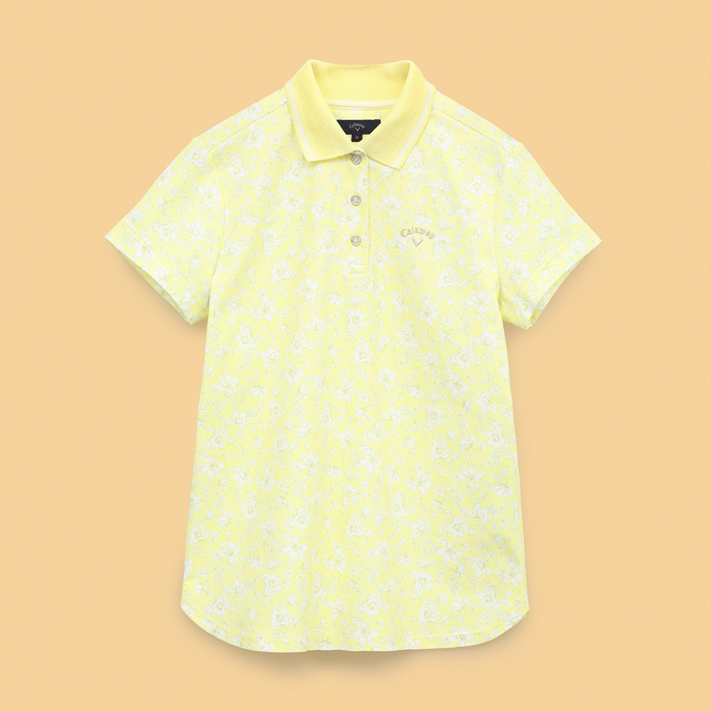 Callaway Women's Golf Apparel Flower Print Short Sleeve Polo Shirt C25134207