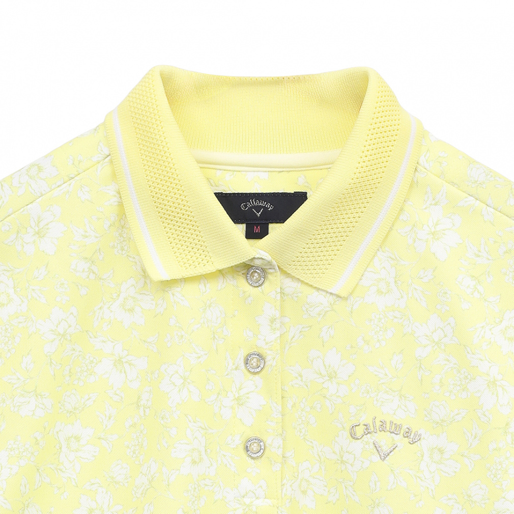 Callaway Women's Golf Apparel Flower Print Short Sleeve Polo Shirt C25134207