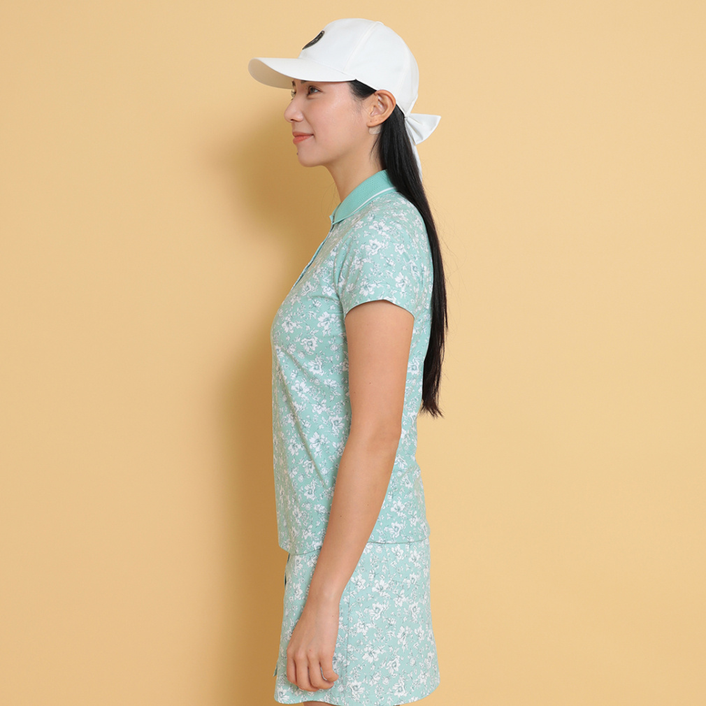 Callaway Women's Golf Apparel Flower Print Short Sleeve Polo Shirt C25134207