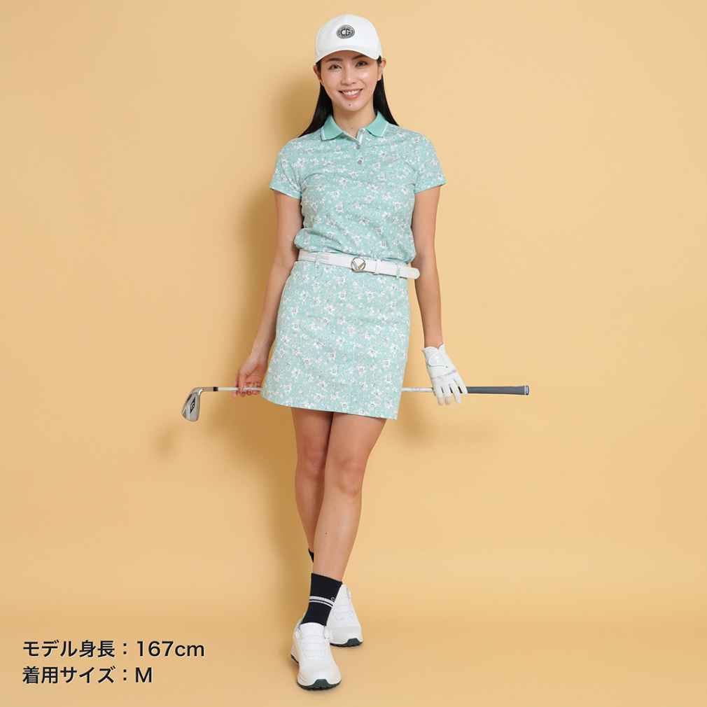 Callaway Women's Golf Apparel Flower Print Short Sleeve Polo Shirt C25134207
