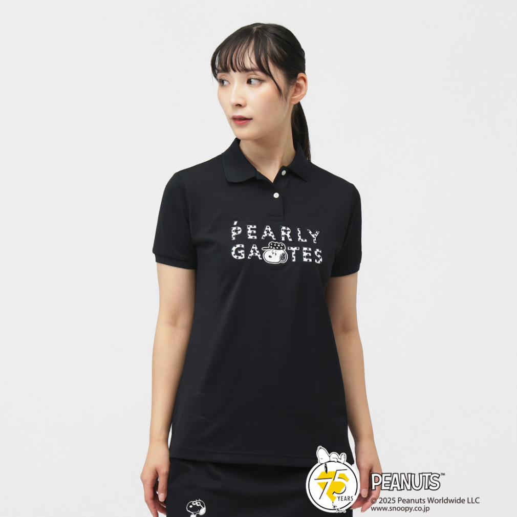 PEARLY GATES Women's Golf Apparel SNOOPY Primeflex Pique Short Sleeve Polo Shirt 0555260032