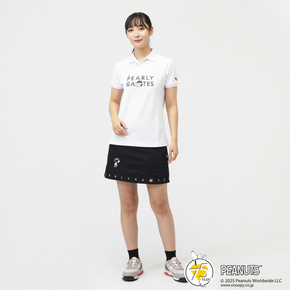 PEARLY GATES Women's Golf Apparel SNOOPY Primeflex Pique Short Sleeve Polo Shirt 0555260032