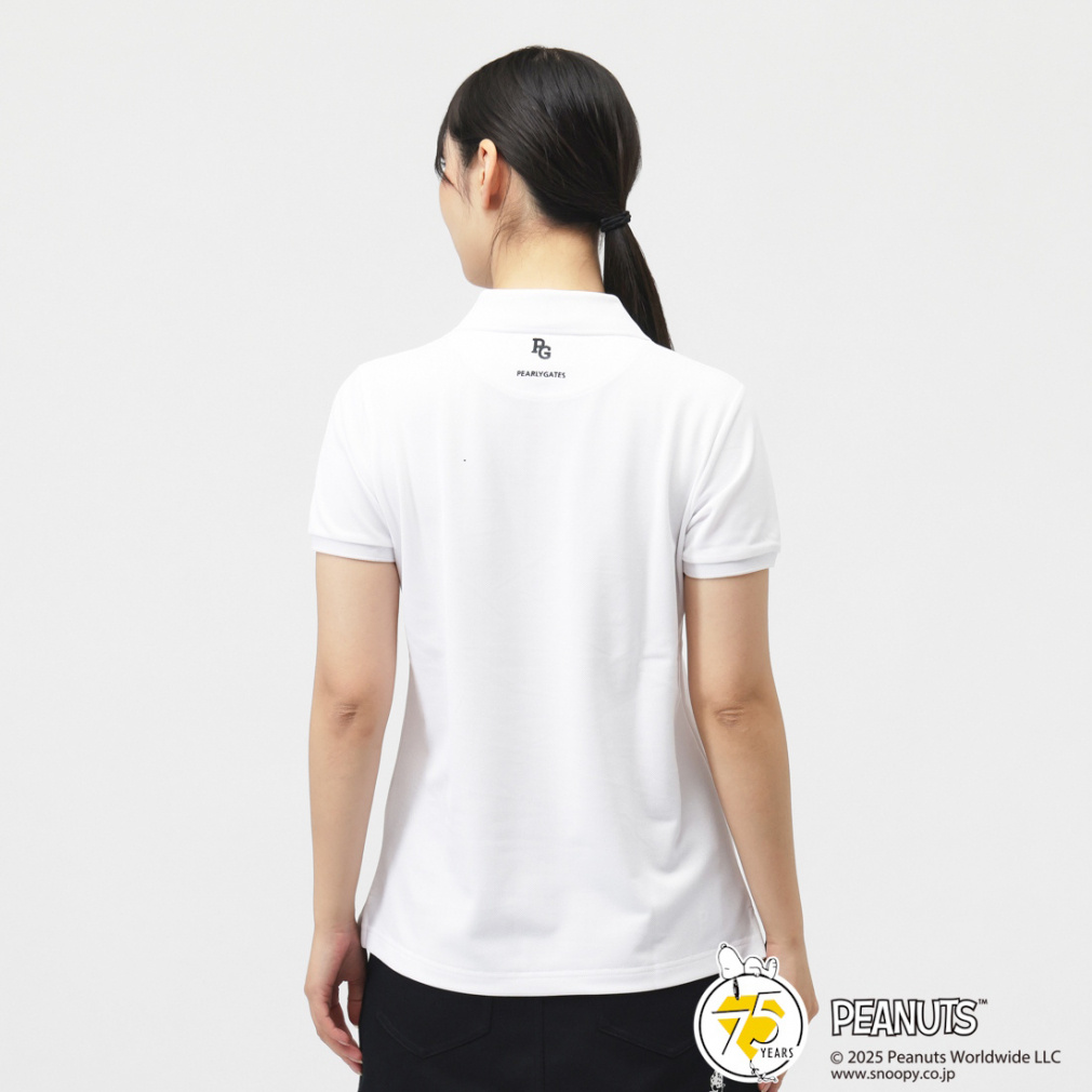 PEARLY GATES Women's Golf Apparel SNOOPY Primeflex Pique Short Sleeve Polo Shirt 0555260032