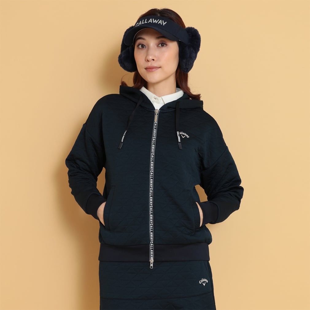 Callaway Women's Golf Wear Quilted Sweat Full-Zip Hoodie C24217206