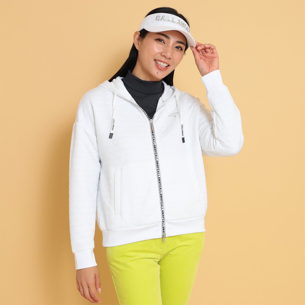 Callaway Women's Golf Wear Quilted Sweat Full-Zip Hoodie C24217206