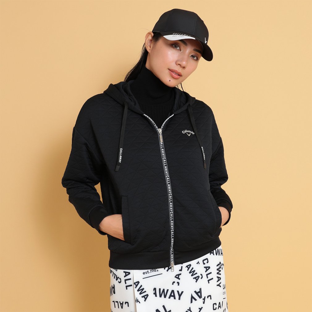 Callaway Women's Golf Wear Quilted Sweat Full-Zip Hoodie C24217206