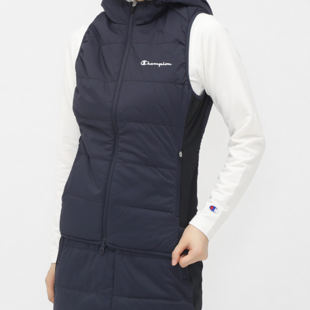 CHAMPION Women's Golf Wear Stretch Zip-Up Hoodie Vest_Stretch, Heat Retention, Windproof, Water Repellent CW-AG606