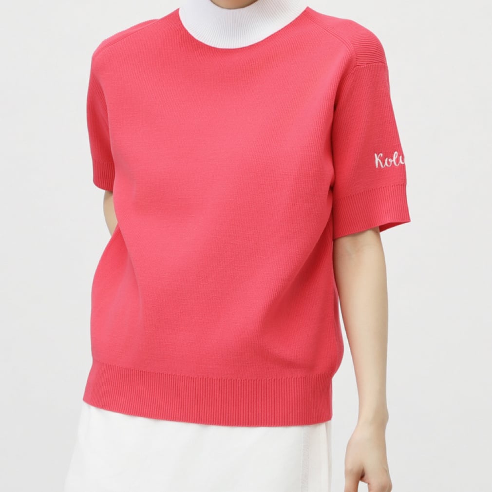 kolwin Ladies' Golf Wear Knit Short Sleeve Mock Neck Shirt KO-1H2015H