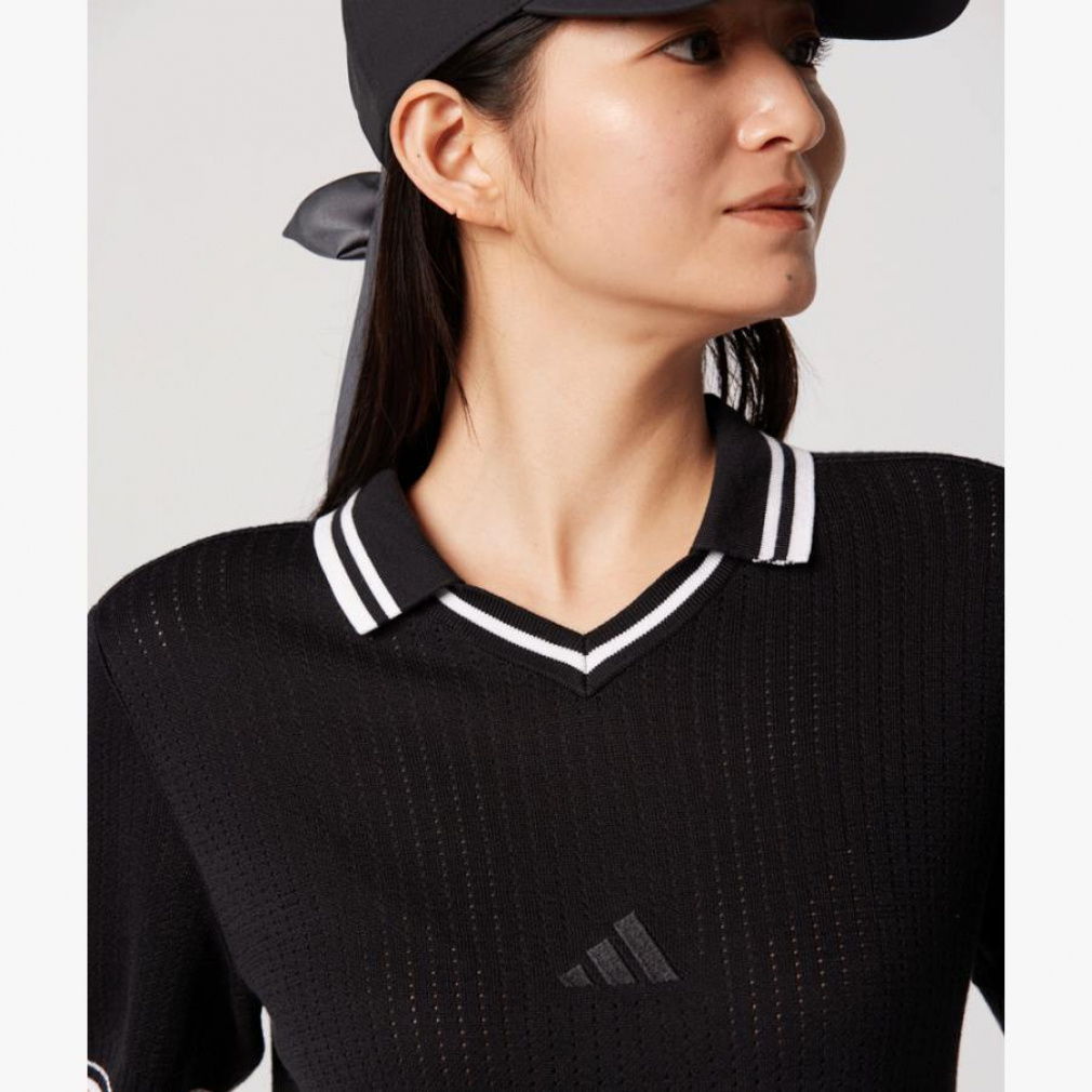 adidas Ladies' Golf Wear Beyond The Course Loose Skipper Knit Box Silhouette Short Sleeve Polo KTN36