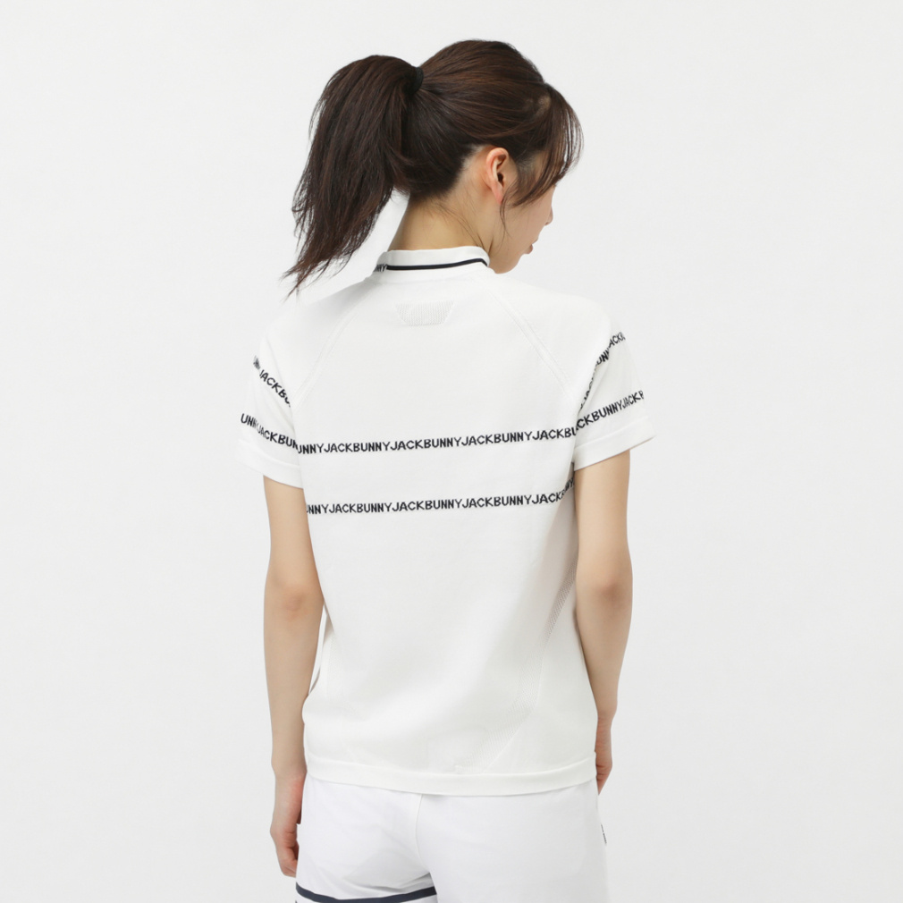 Jack Bunny Ladies' Golf Wear Recycled Polyester 1/60 Mock Neck Knit (Short Sleeve) 2635174330
