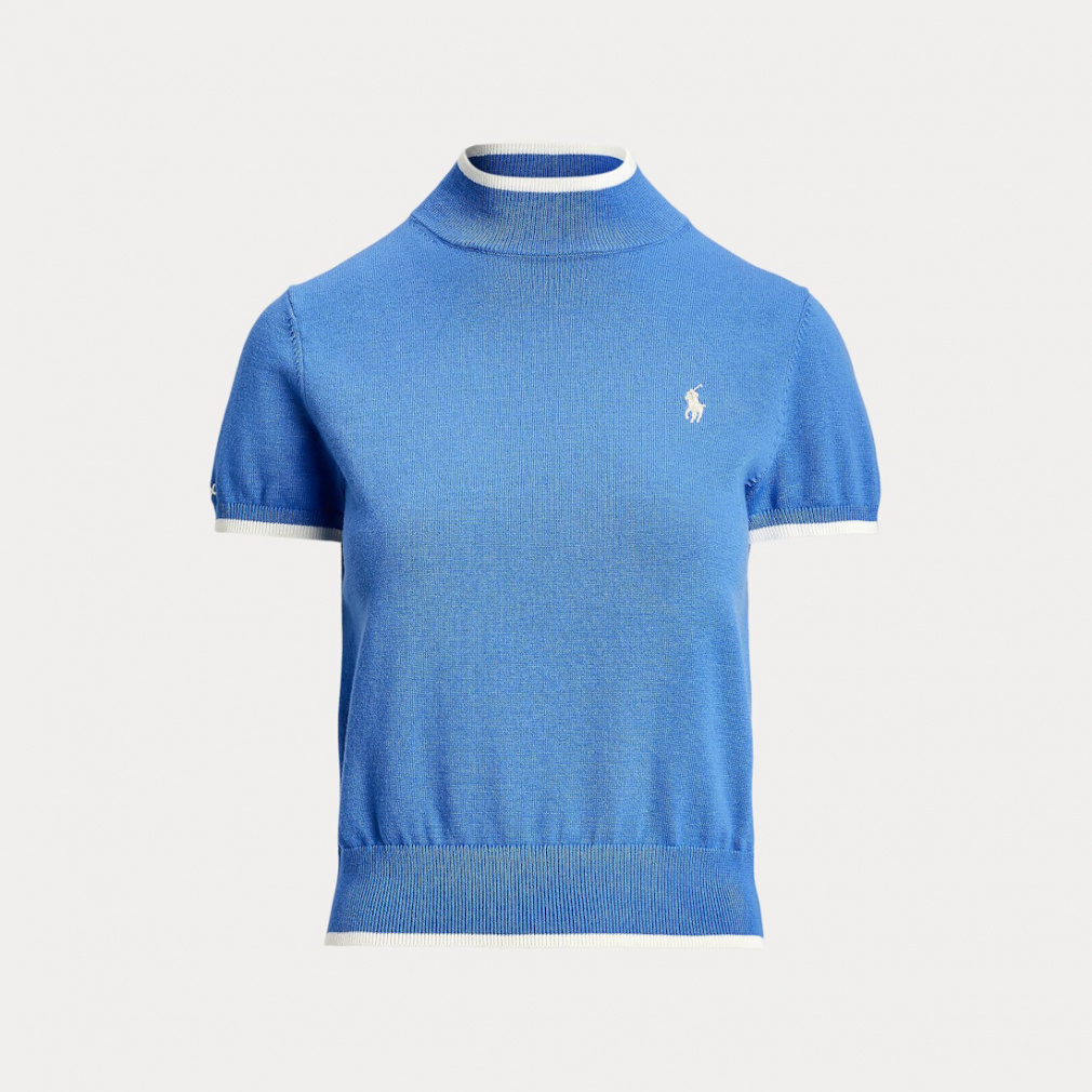 RALPH LAUREN Ladies' Golf Wear Short Sleeve Mock Neck Sweater SS25-2556