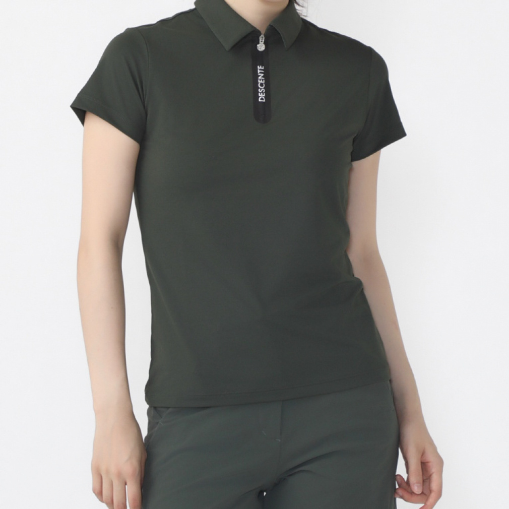 DESCENTE GOLF Women's Golf Wear Half-Zip Bear Smooth Short Sleeve Shirt DG4FHS01L