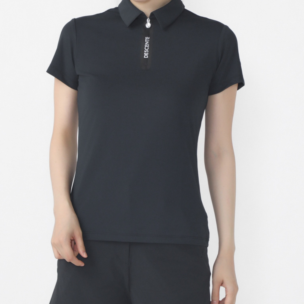 DESCENTE GOLF Women's Golf Wear Half-Zip Bear Smooth Short Sleeve Shirt DG4FHS01L
