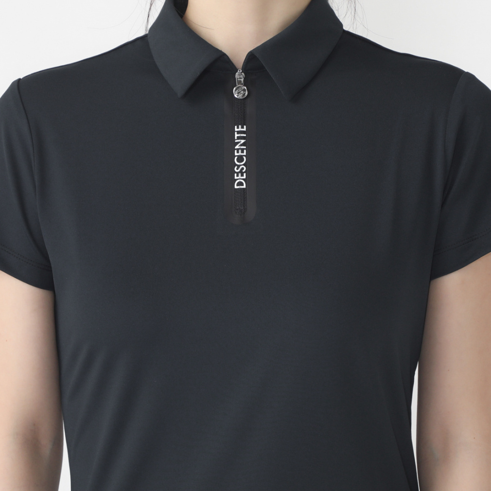 DESCENTE GOLF Women's Golf Wear Half-Zip Bear Smooth Short Sleeve Shirt DG4FHS01L
