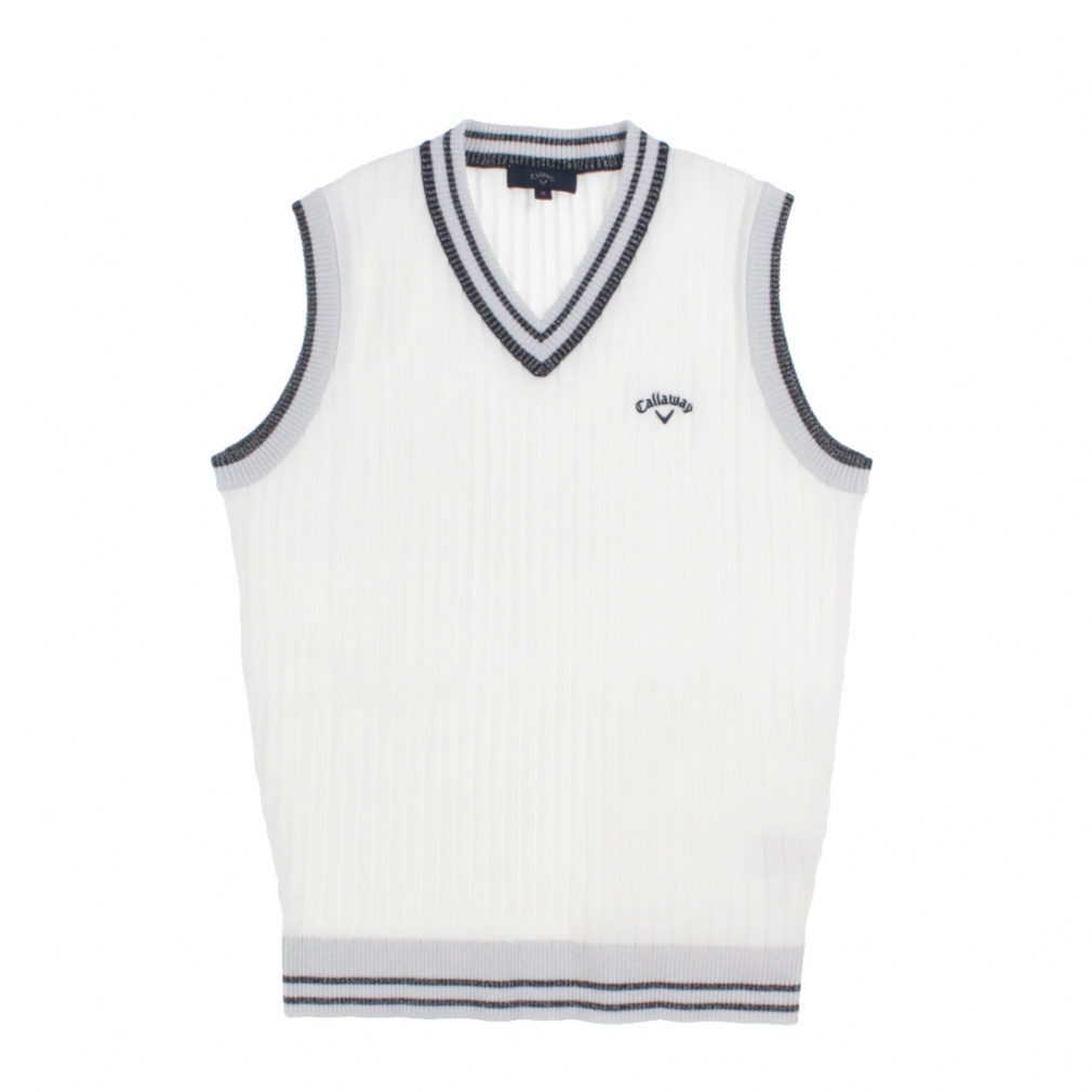 Callaway Ladies' Golf Wear Ribbed V-Neck Knit Vest C26119200