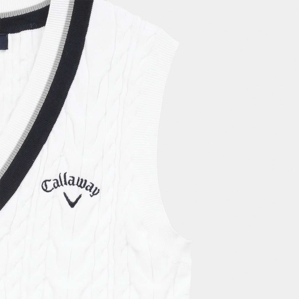 Callaway Ladies' Golf Wear Ribbed V-Neck Knit Vest C26119200