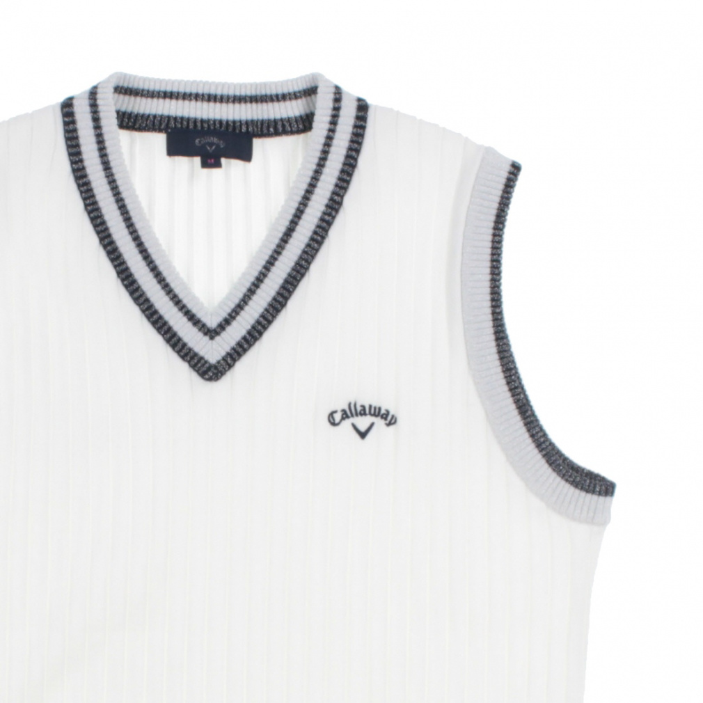 Callaway Ladies' Golf Wear Ribbed V-Neck Knit Vest C26119200