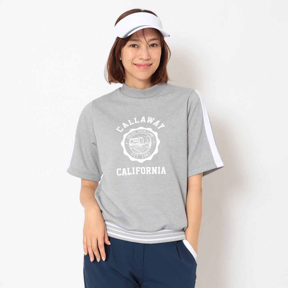 Callaway Ladies' Golf Wear French Terry Short-Sleeve High Neck Pullover C26117204