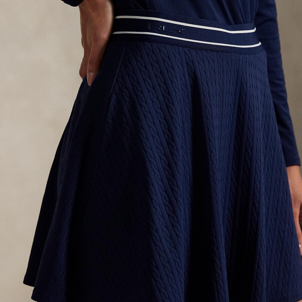 RALPH LAUREN Ladies' Golf Apparel Cable Motif A-Line Skort FW25-2753