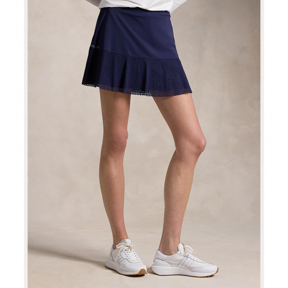RALPH LAUREN Ladies' Golf Apparel 15 Inch Eyelet Panel Interlock Skort FW24-2807