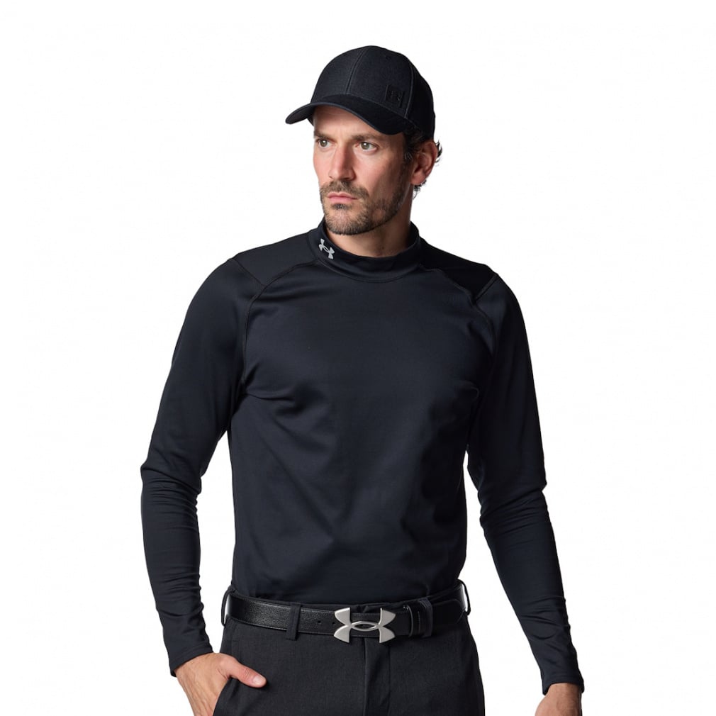 UNDER ARMOUR Men's Golf Wear UA ColdGear Infrared Fitted Long Sleeve Mock Neck Shirt 6007944