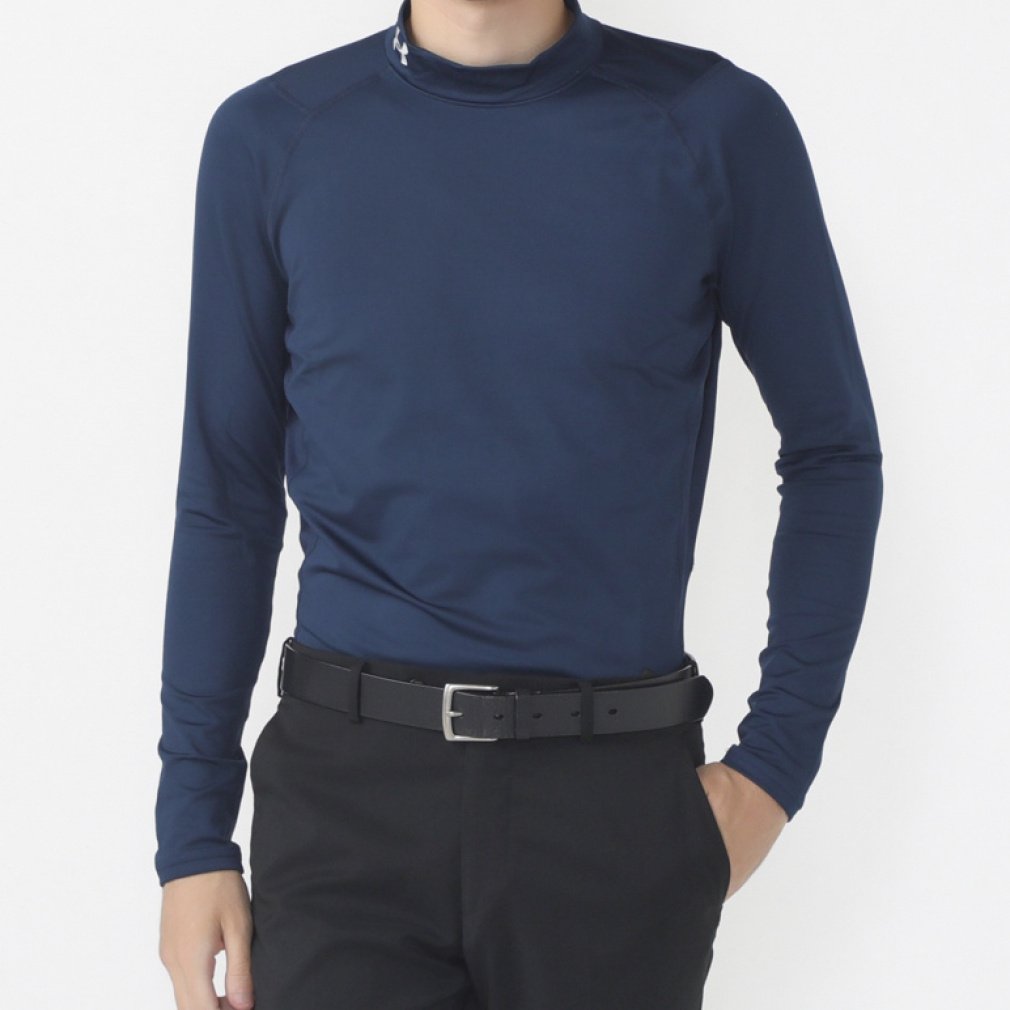 UNDER ARMOUR Men's Golf Wear UA ColdGear Fitted Long Sleeve Mock Neck Shirt 1375334