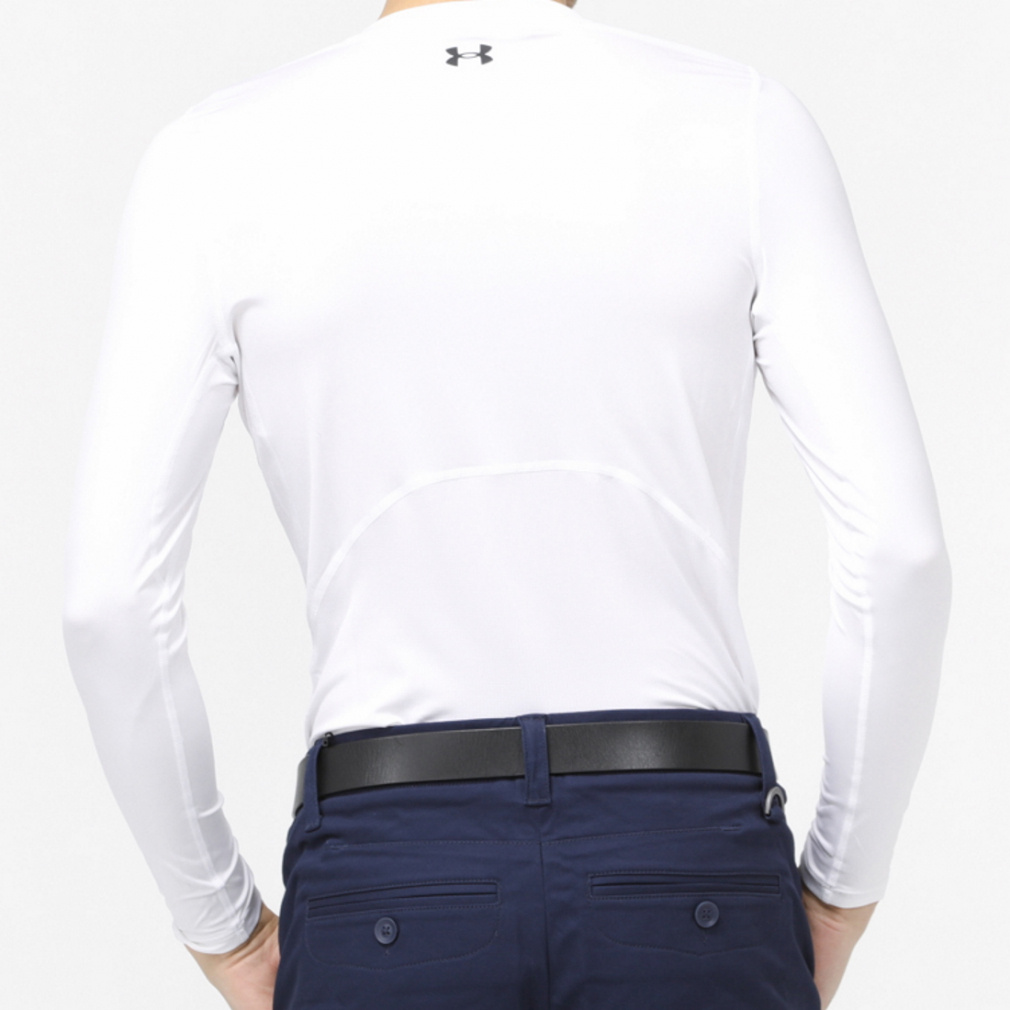 UNDER ARMOUR Men's Golf Wear HEATGEAR FITTED LONG SLEEVE V-NECK SHIRT 1371673