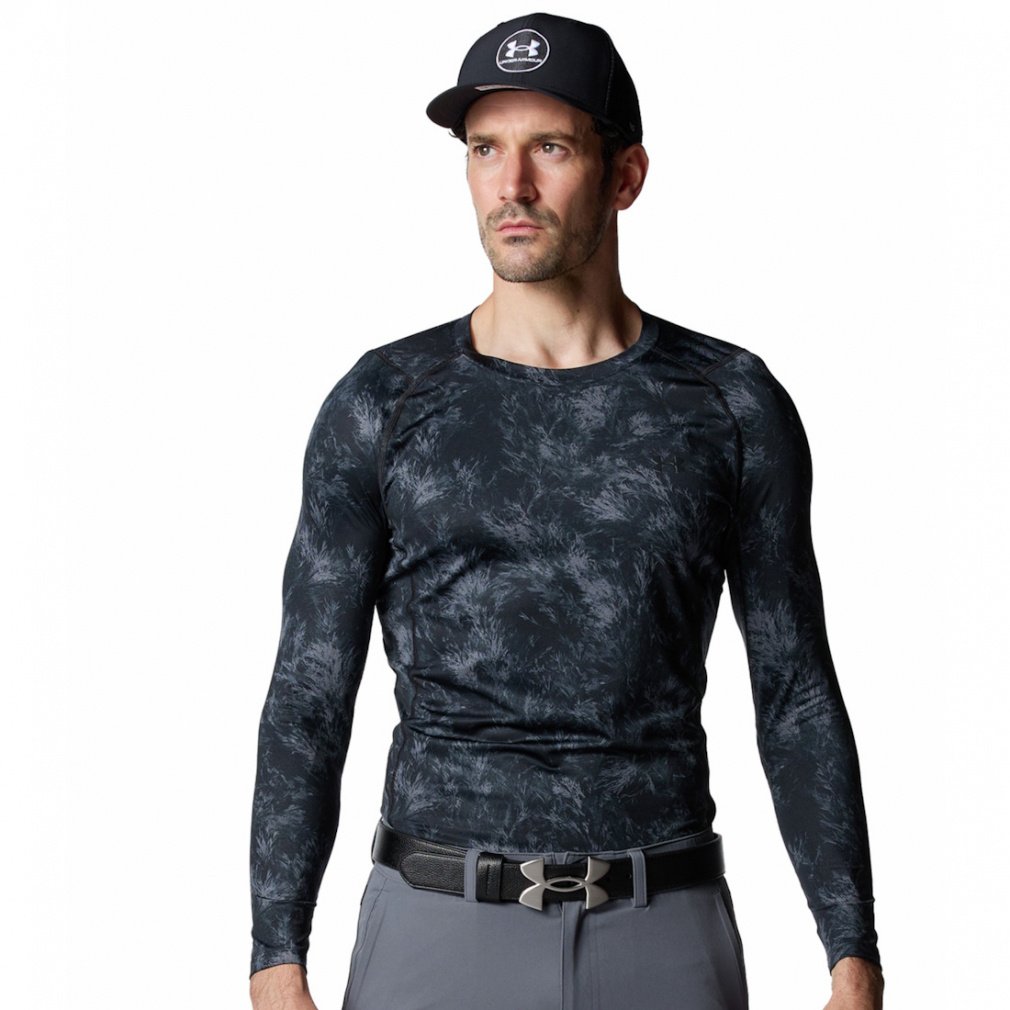 UNDER ARMOUR Men's Golf Wear UA HeatGear Fitted Novelty Crew Neck Shirt 6012522