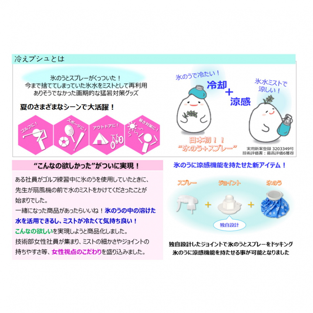 Icing Hie-Pushu Ice Bag & Cooling Spray 2-Way Type HPUSHI2BL