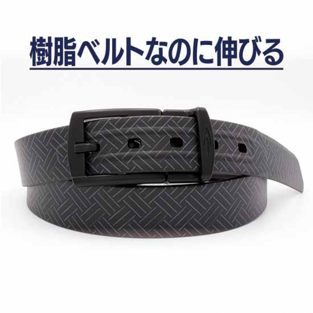 TIGORA Men's Golf Wear Comfortable Stretch Water Repellent Rubber Belt TR-1ABKGE*MBK1S