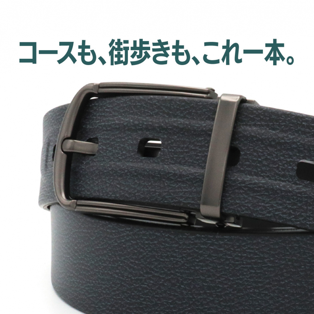 TIGORA Men's Golf Wear Stretch Belt Classic Metal Buckle Comfortable Stretch Rubber Water Repellent