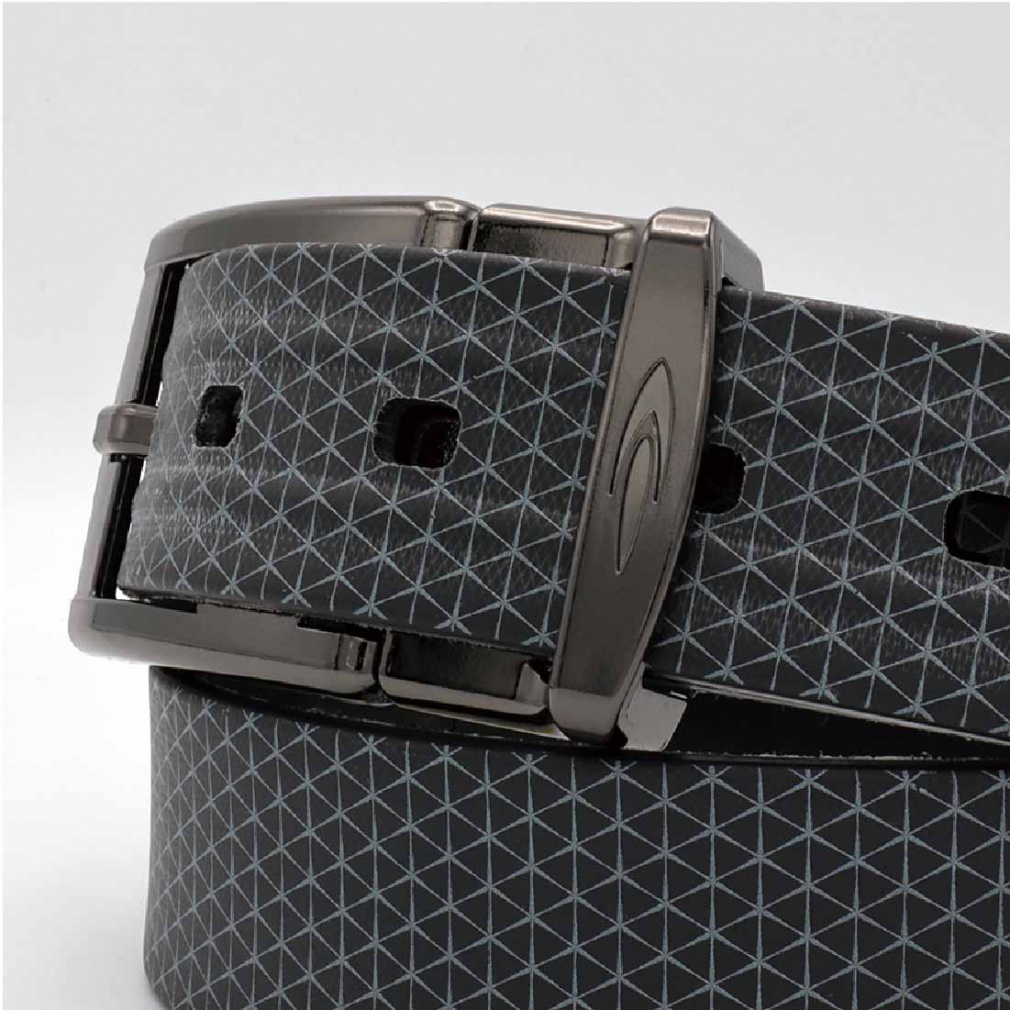 TIGORA Men's Golf Wear Stretch Belt Comfortable Stretch Rubber Resin Water Repellent Sports Casual Black Logo TR-1ABKGYWBK1S