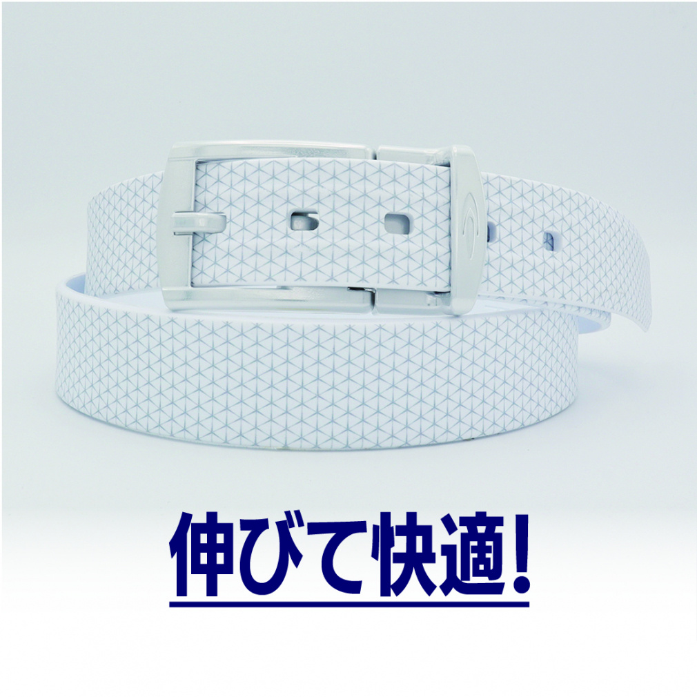 TIGORA Men's Golf Wear Stretch Belt Comfortable Stretch Rubber Resin Water Repellent Sports Casual Black Logo TR-1AWHGYWWH1S