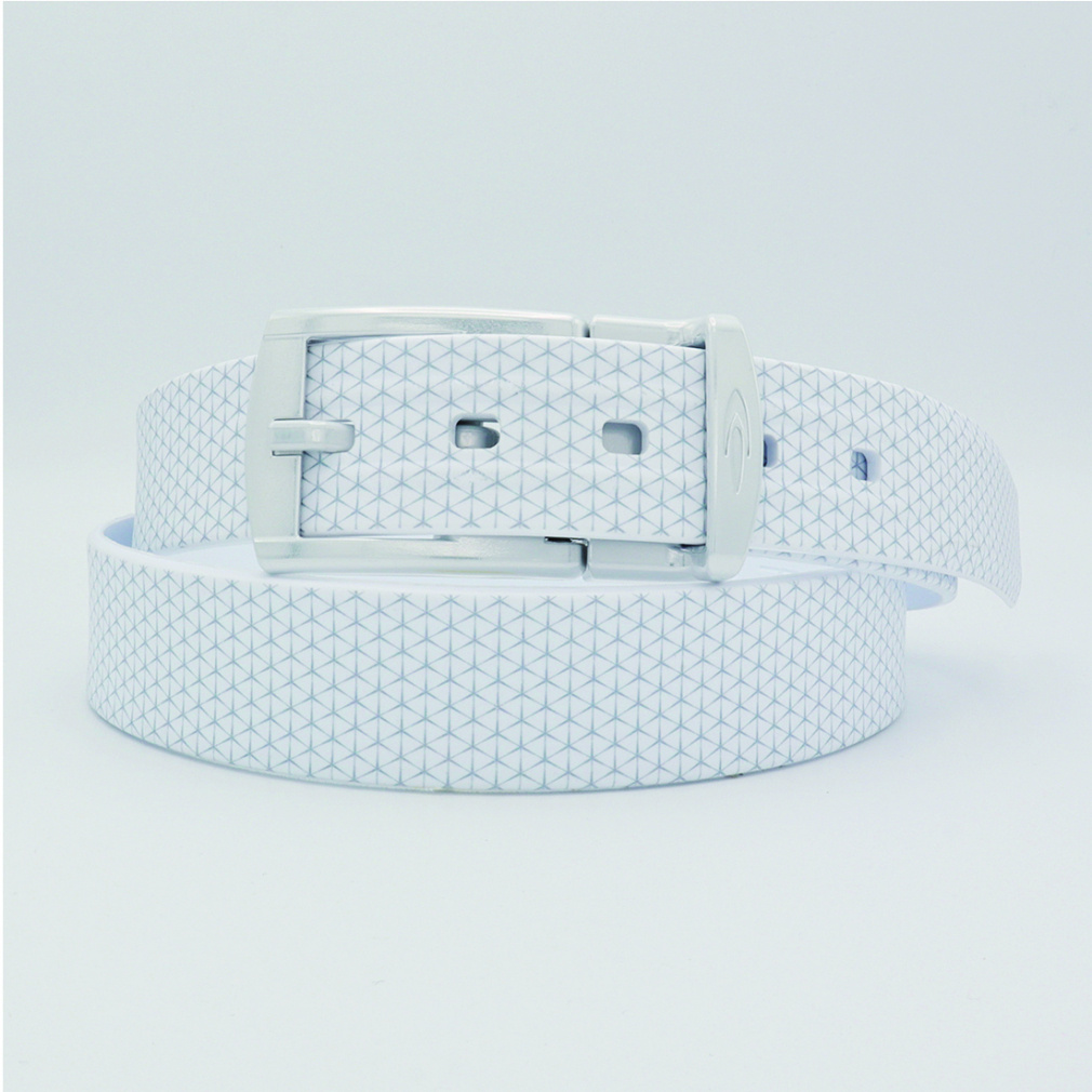 TIGORA Men's Golf Wear Stretch Belt Comfortable Stretch Rubber Resin Water Repellent Sports Casual Black Logo TR-1AWHGYWWH1S