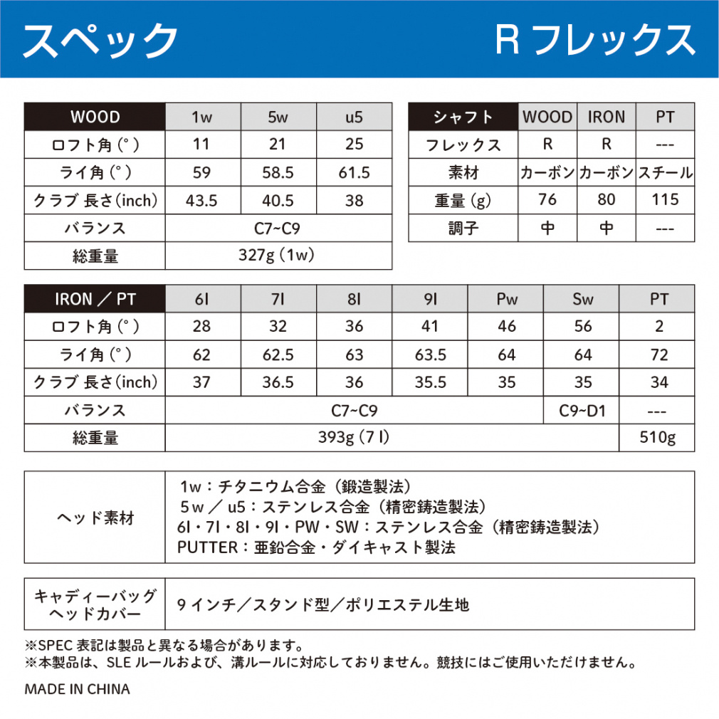 IGNIO Club Set 5 Academy Pro Hieda Recommended Model Club Set_With Caddie Bag_Large Titanium Head