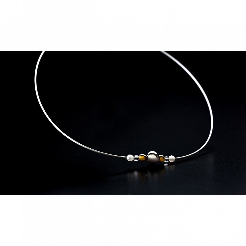 phiten Rakuwa Necklace Wire Mirror Ball Silver Gold