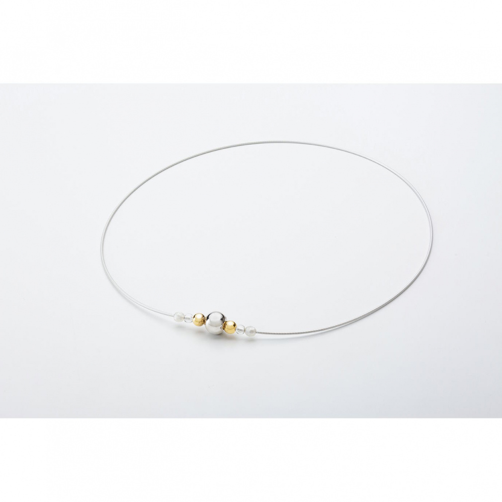 phiten Rakuwa Necklace Wire Mirror Ball Silver Gold