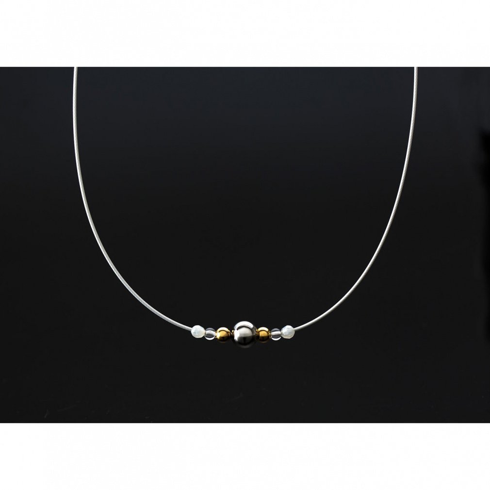 phiten Rakuwa Necklace Wire Mirror Ball Silver Gold