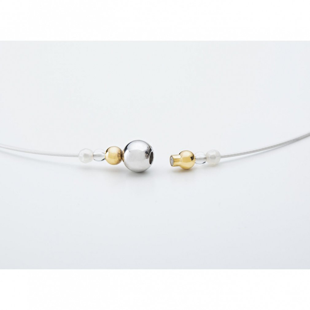 phiten Rakuwa Necklace Wire Mirror Ball Silver Gold