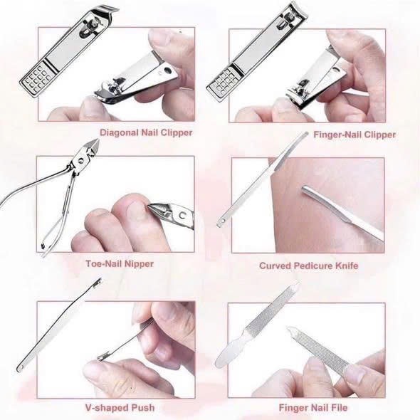 Bộ chăm sóc móng 18 món hàng Mỹ hộp hồng