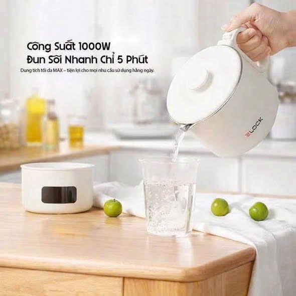 Ấm siêu tốc/ca nấu gấp gọn mang đi 2Lock 800ml.