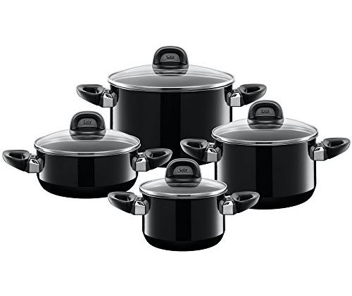 Bộ nồi Silit Modesto tai nhựa (đen) 4 món