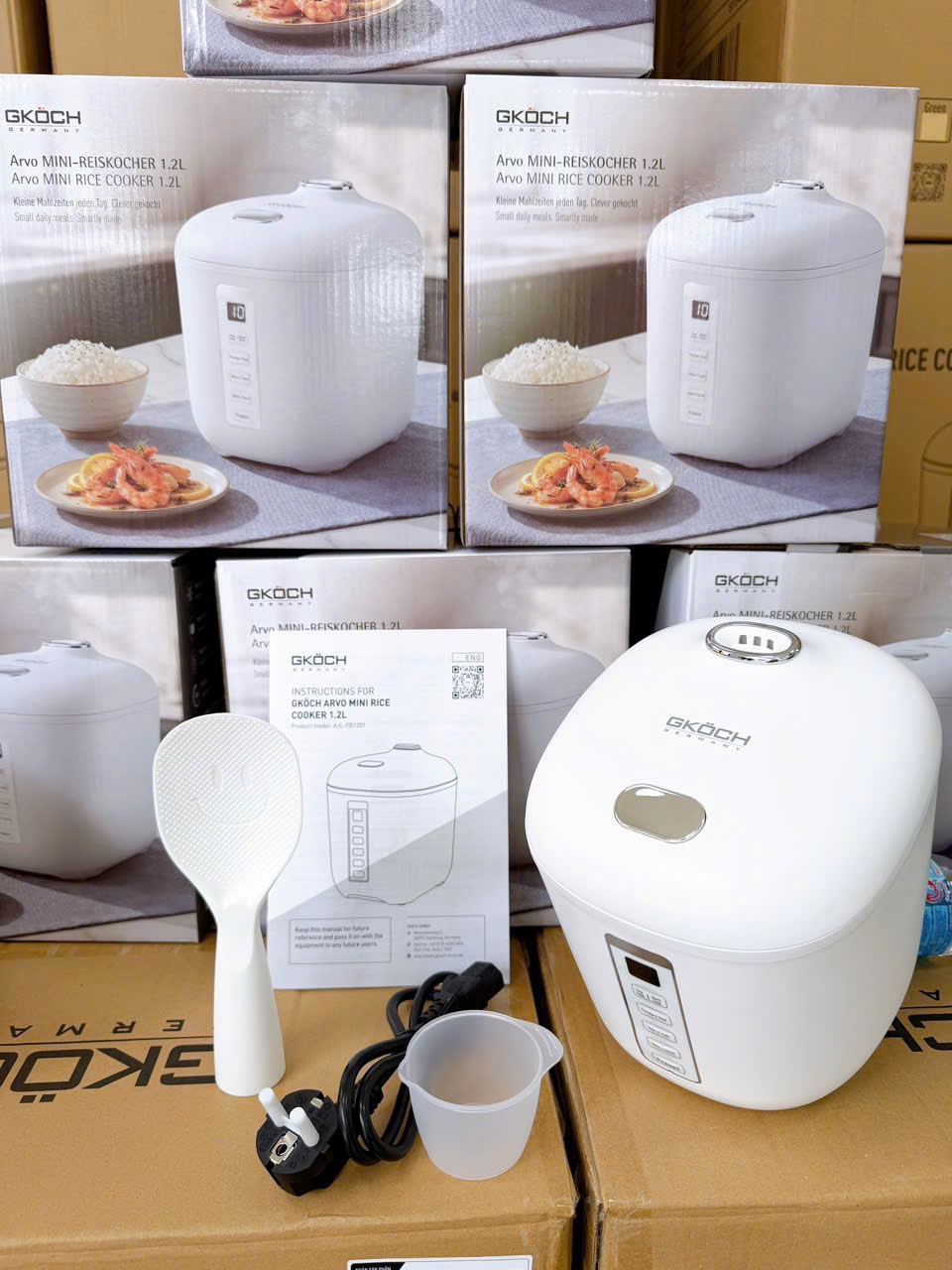 Nồi cơm điện mini Gkock Arvo 1,2 lít màu trắng