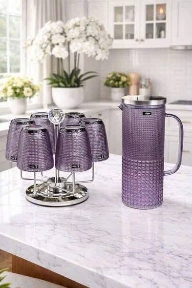 Bình nước thủy tinh Irris 1,5 lít màu tím
