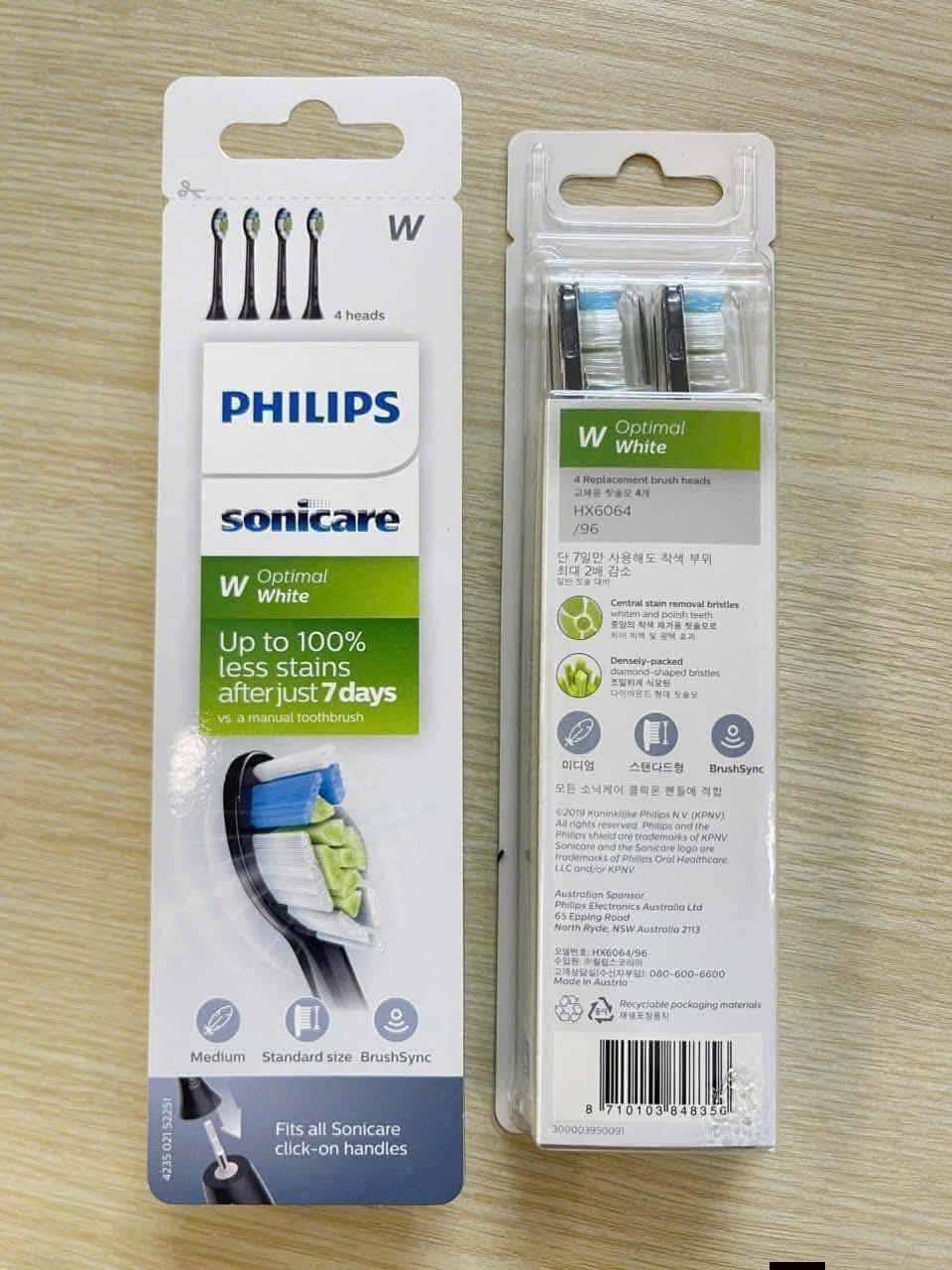 🔄 Đầu Bàn Chải Sonic W4 Philips HX6064/96 Set 4c