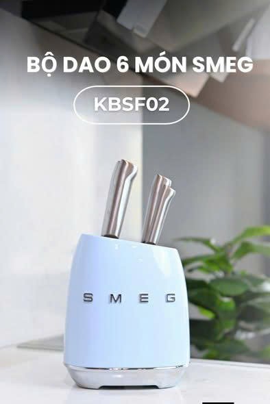 Bộ dao Smeg mầu xanh blue 7 món
