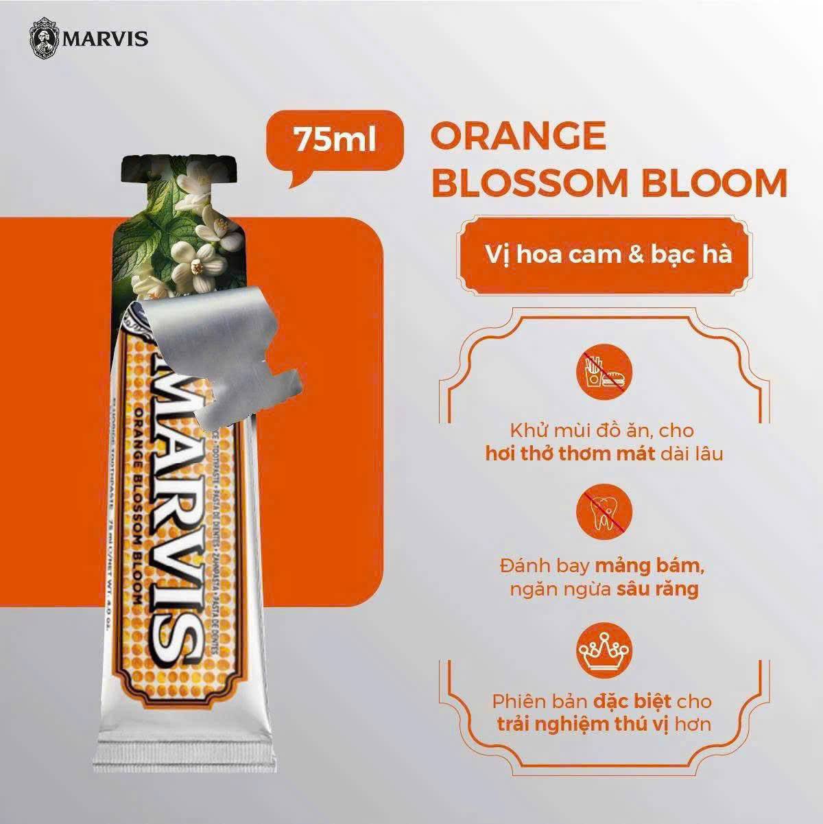 Kem đánh răng Marvis Orange Blossom Bloom 75ml