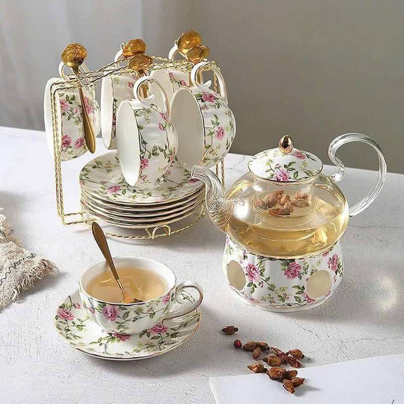 Bộ ấm trà sứ xương Hoàng Gia Anh 21 món